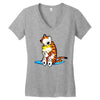 calvin hobbes Women's V-Neck T-Shirt