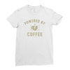 powered by coffee Ladies Fitted T-Shirt
