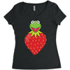 Kermit Strawberry Women's Triblend Scoop T-shirt