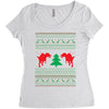 ugly sweater dinosour Women's Triblend Scoop T-shirt