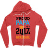 Class of 2017 Proud Papa Graduation Zipper Hoodie
