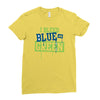 i bleed blue and green Ladies Fitted T-Shirt