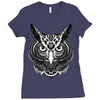 owl ornate Ladies Fitted T-Shirt