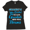 Grandpa Was Created because Grankids Need Real Heroes Ladies Fitted T-Shirt