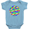 funny girly colorful patterns mustaches Baby Onesie