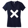 cross logo Women's V-Neck T-Shirt