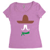 ladies sombrero  funny retro mexico mustache designer Women's Triblend Scoop T-shirt