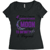 i love someone with pancreatic cancer to the moon &amp; back to infınıty Women's Triblend Scoop T-shirt