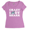 crazy lady shark Women's Triblend Scoop T-shirt