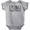 push button receive bacon t shirt funny awesome nerdy geeky humor tee Baby Onesie