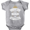 Legends Are Born In September Baby Onesie