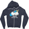 sad unicorn Zipper Hoodie