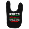 nobody's walking out on this fun old fashioned family christmas we're Baby Bibs