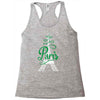 paris script eiffel tower french france Racerback Tank