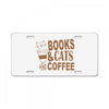 books and cats and coffee License Plate