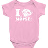 i love m&ouml;pse funny Baby Onesie