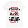 Super Cool Grandad Of A Freaking Awesome Grandson Ladies Fitted T-Shirt