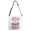 There's This Boy Who Stole My Heart He Calls Me Momma Adjustable Strap Totes