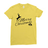 merry christmas flower Ladies Fitted T-Shirt