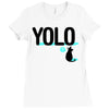 yolo cat Ladies Fitted T-Shirt