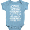 Real Kings Are Born On September 14 Baby Onesie