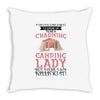 camping lady Throw Pillow