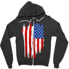 sa distress flag cool american Zipper Hoodie