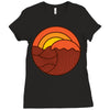 sunset circle Ladies Fitted T-Shirt