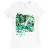 water lilies and nessy Ladies Fitted T-Shirt