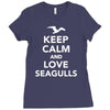 keep calm and love seagulls Ladies Fitted T-Shirt