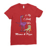 mama &amp; pizza dinasour. Ladies Fitted T-Shirt