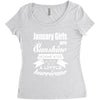 January Girls Are Sunshine Mixed With A Little Hurricane Women's Triblend Scoop T-shirt