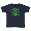 celtic green clover skull patch, irish biker patches Toddler T-shirt
