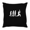 evolution of cricket white silhouette Throw Pillow