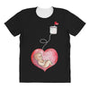 Mom and Baby are Connected to the Heart All Over Women's T-shirt