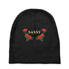 sassy with roses Baby Beanies