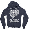 my boxer is my valentine Zipper Hoodie