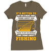 Sit In Church And Think About Fishing Ladies Fitted T-Shirt