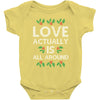 Love Actually Is All Around Ugly Christmas for dark Baby Bodysuit