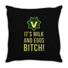 milk and eggs Throw Pillow