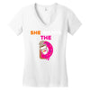 She Wants D - Dunkin Donuts Women's V-Neck T-Shirt