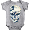 the great wave off skull Baby Bodysuit