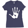 handprint sticker vinyl decal Ladies Fitted T-Shirt