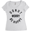donut worry be happy Women's Triblend Scoop T-shirt