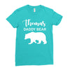 Daddy Bear - Baby Bear Custom Name Ladies Fitted T-Shirt