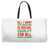 all i want for christmas Weekender Totes