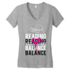 Reading Yoga Wine Balance Women's V-Neck T-Shirt