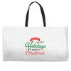 we wish you happy holidays &amp; merry christmas Weekender Totes
