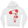 strap of the distribution of the engine Zipper Hoodie