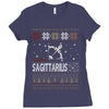 santa sagittarius christmas ugly t shirts Ladies Fitted T-Shirt